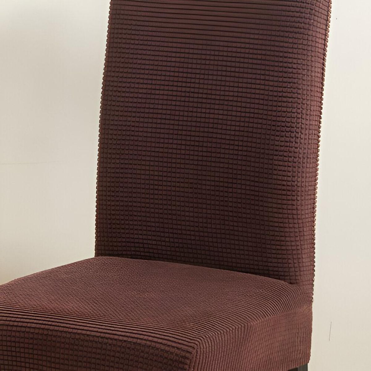 GENERICO - PACK DE 6 FUNDAS CUBRE SILLAS DE COMEDOR CUADRILLE CAFÉ