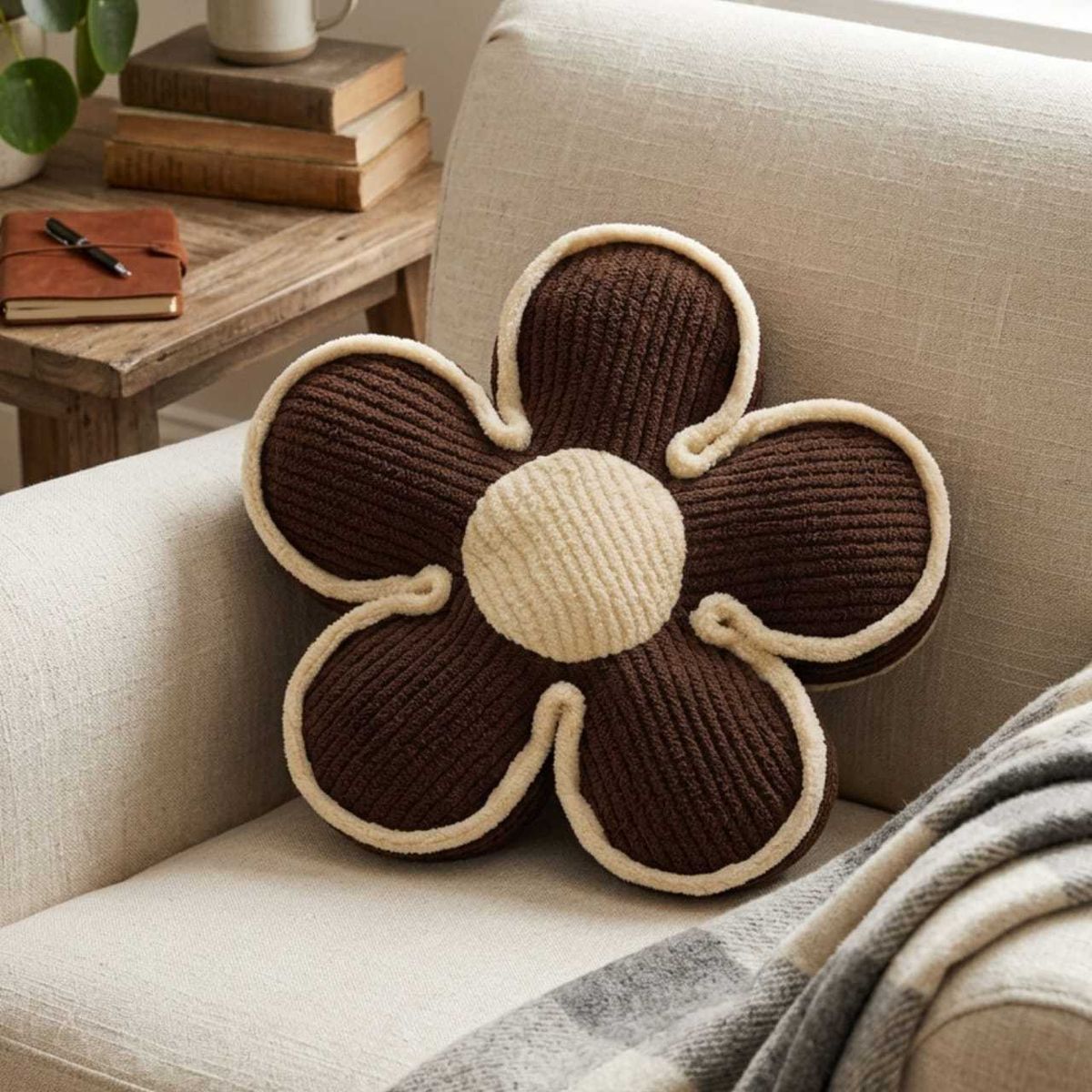 GENERICO - Set de 4 Cojines De Flor Extra Suave 50cm Máximo Confort Y Estilo