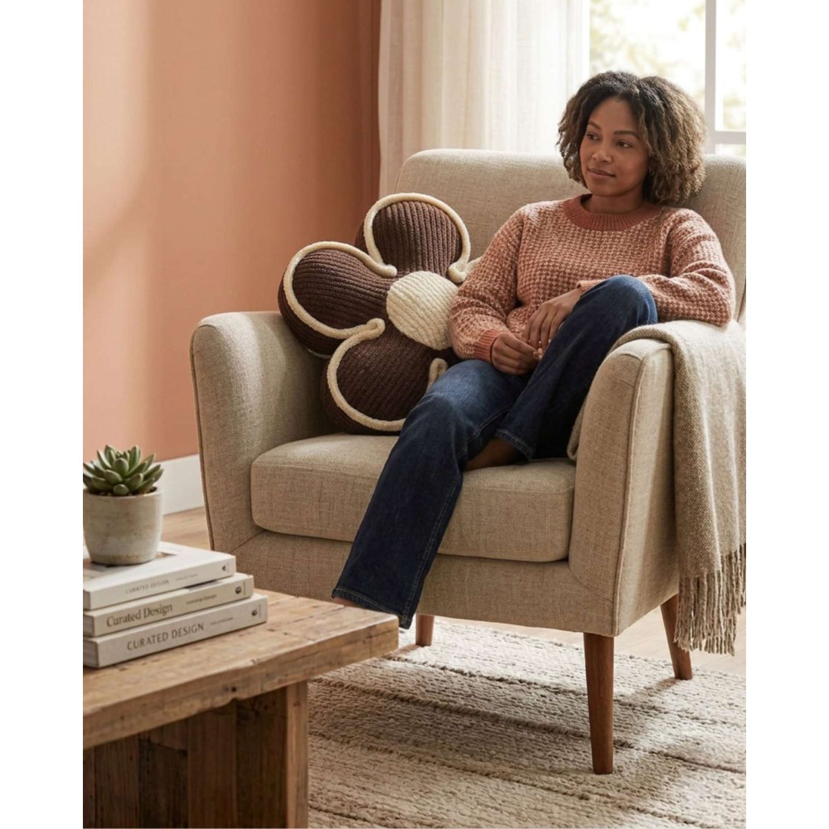 GENERICO - Set de 2 Cojines De Flor Extra Suave 50cm Máximo Confort Y Estilo