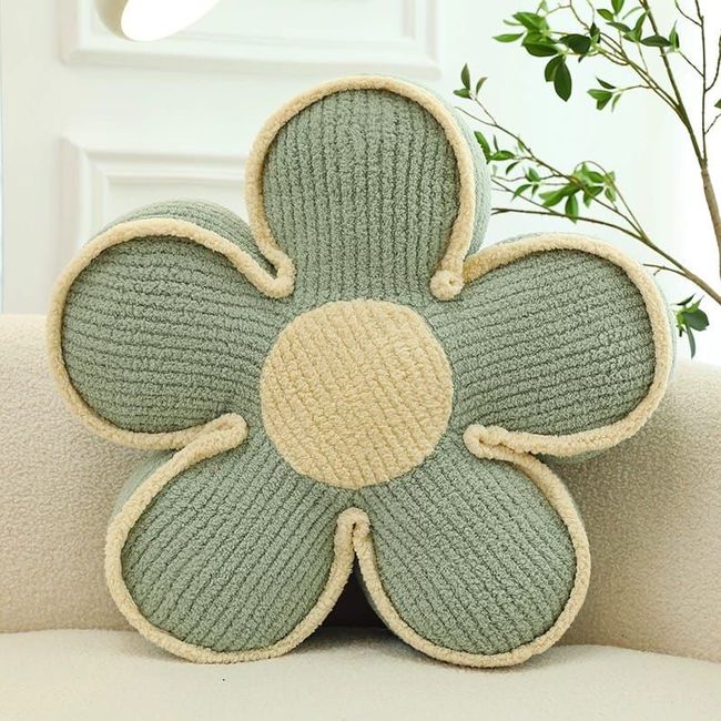 GENERICO - SET DE 4 COJINES DISEÑO FLOR COLOR AZUL