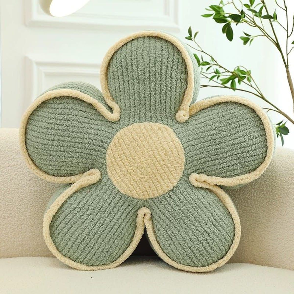 GENERICO - SET DE 2 COJINES DISEÑO FLOR COLOR AZUL…