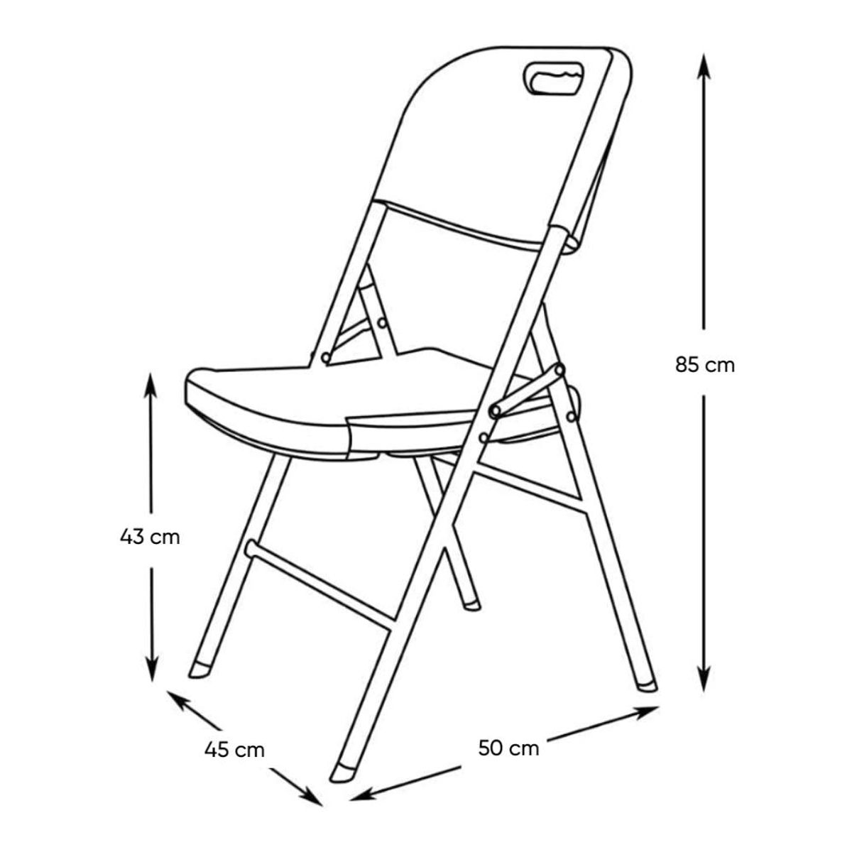 CELTA - Silla plegable plástica Blanca 180 kg set x4 unidades