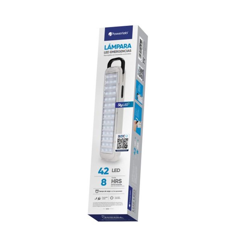 POWERLAB - Luz Emergencia 42 Led hasta 8 horas de luz 7262 Nexstore