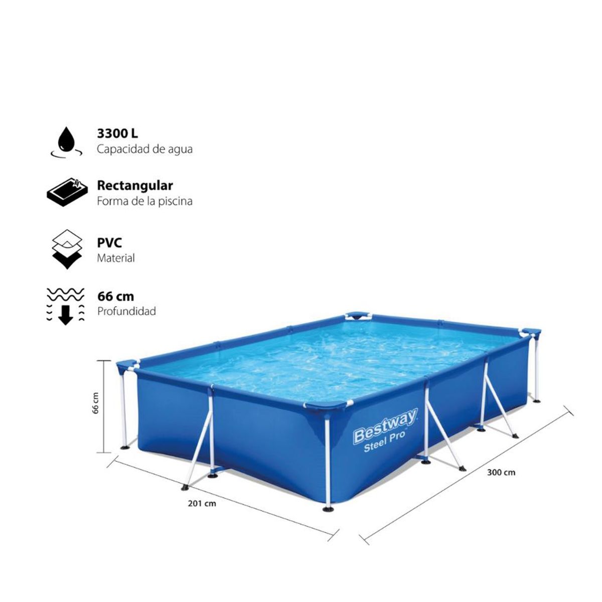 BESTWAY - PISCINA ARMABLE 300M X 201M X 66CM