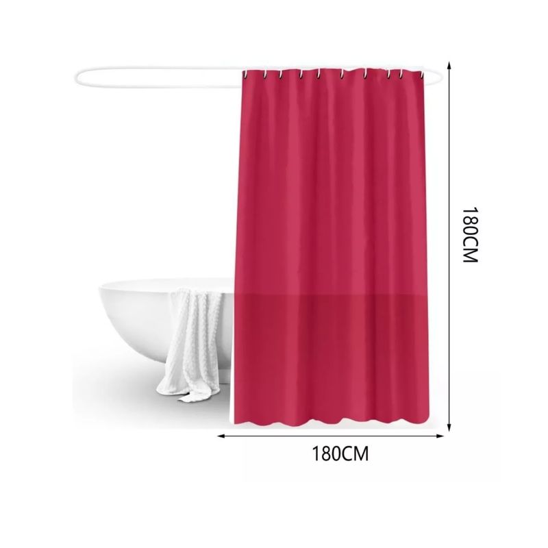 CARIBEE - Cortina Ducha Baño 180x180 Elegante Burdeo