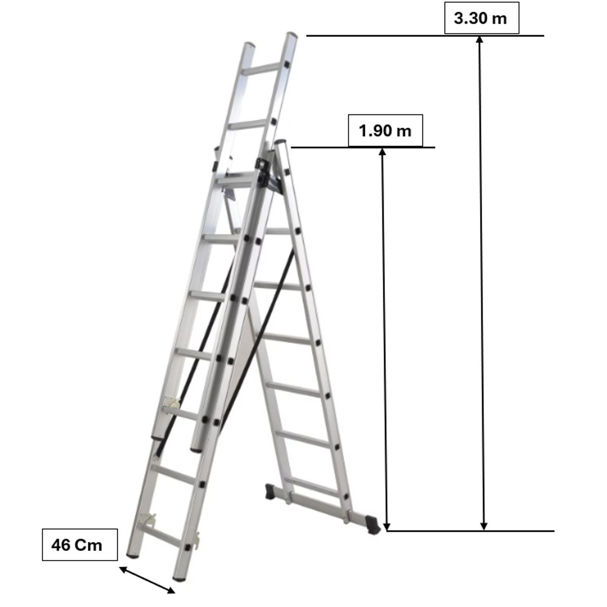 Escalera Extensible 3 Tramos Profesional 4,27 MT Everest, marca EVEREST - Foto 2