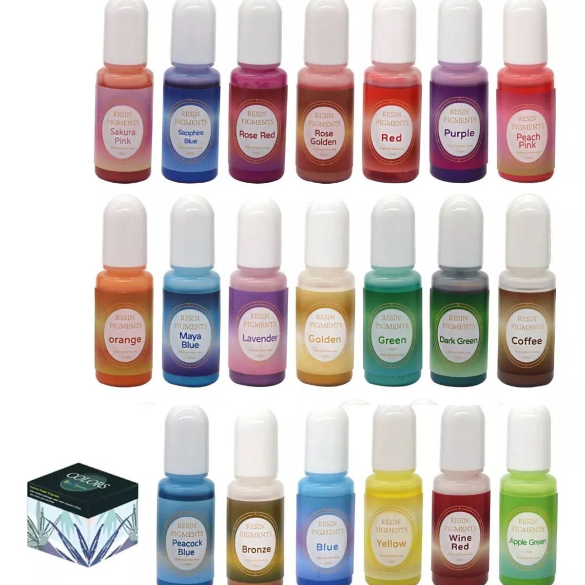 GENERICO - Pigmento Para Resina Uv Tinte Epóxica 20 Colores Perla