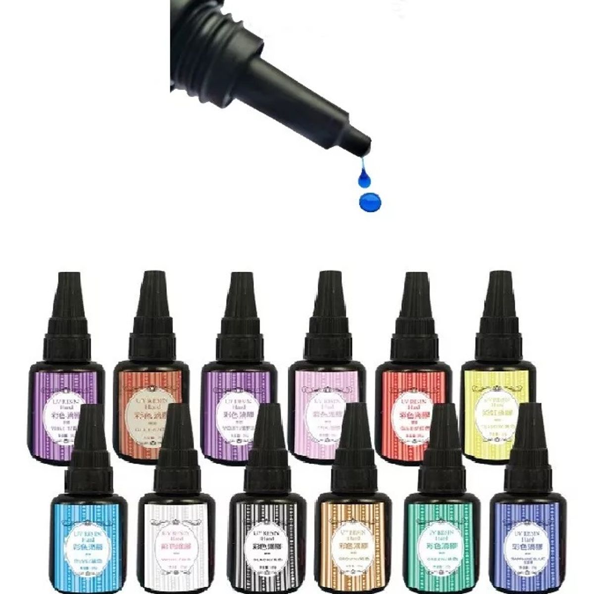 GENERICO - Resina Uv Set 12 Colores 25gr Para Joyería Y Artesanías