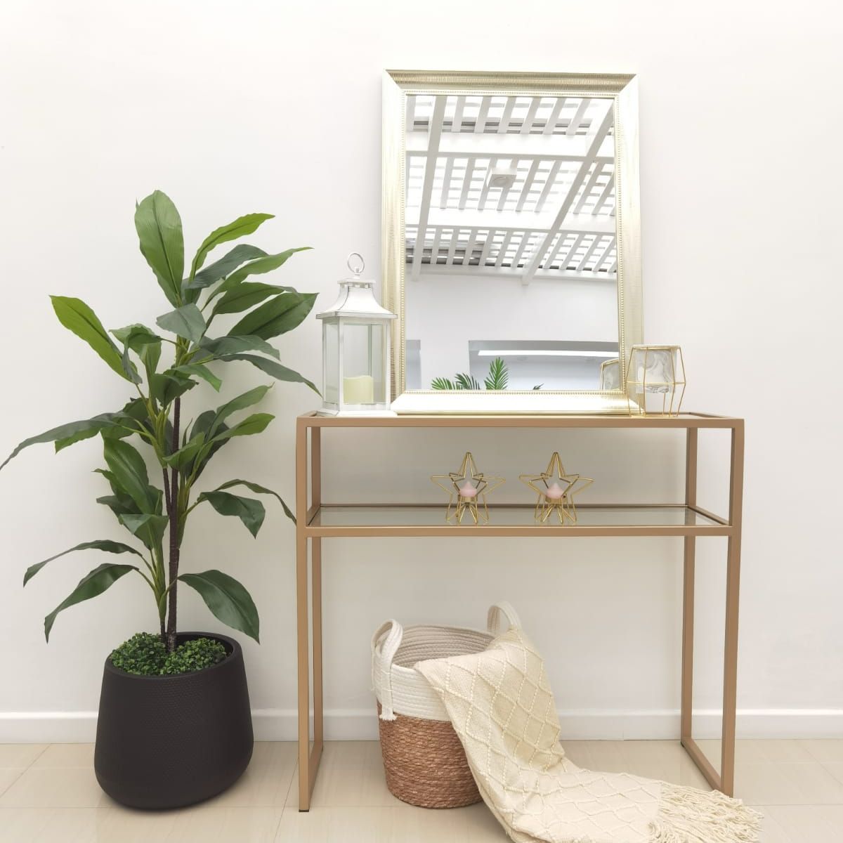 VALSTORE DECO Y DESIGN - Mesa de Arrimo Ignacia doble cubierta de vidrio