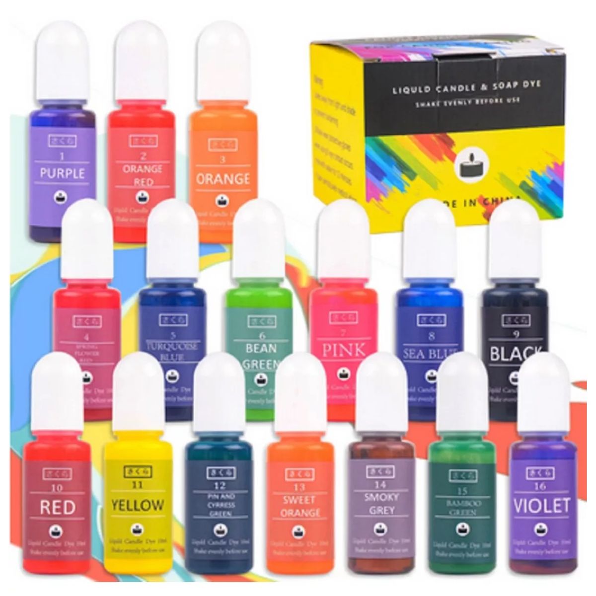GENERICO - Colorante Para Vela Y Jabón Pigmento 16 Colores