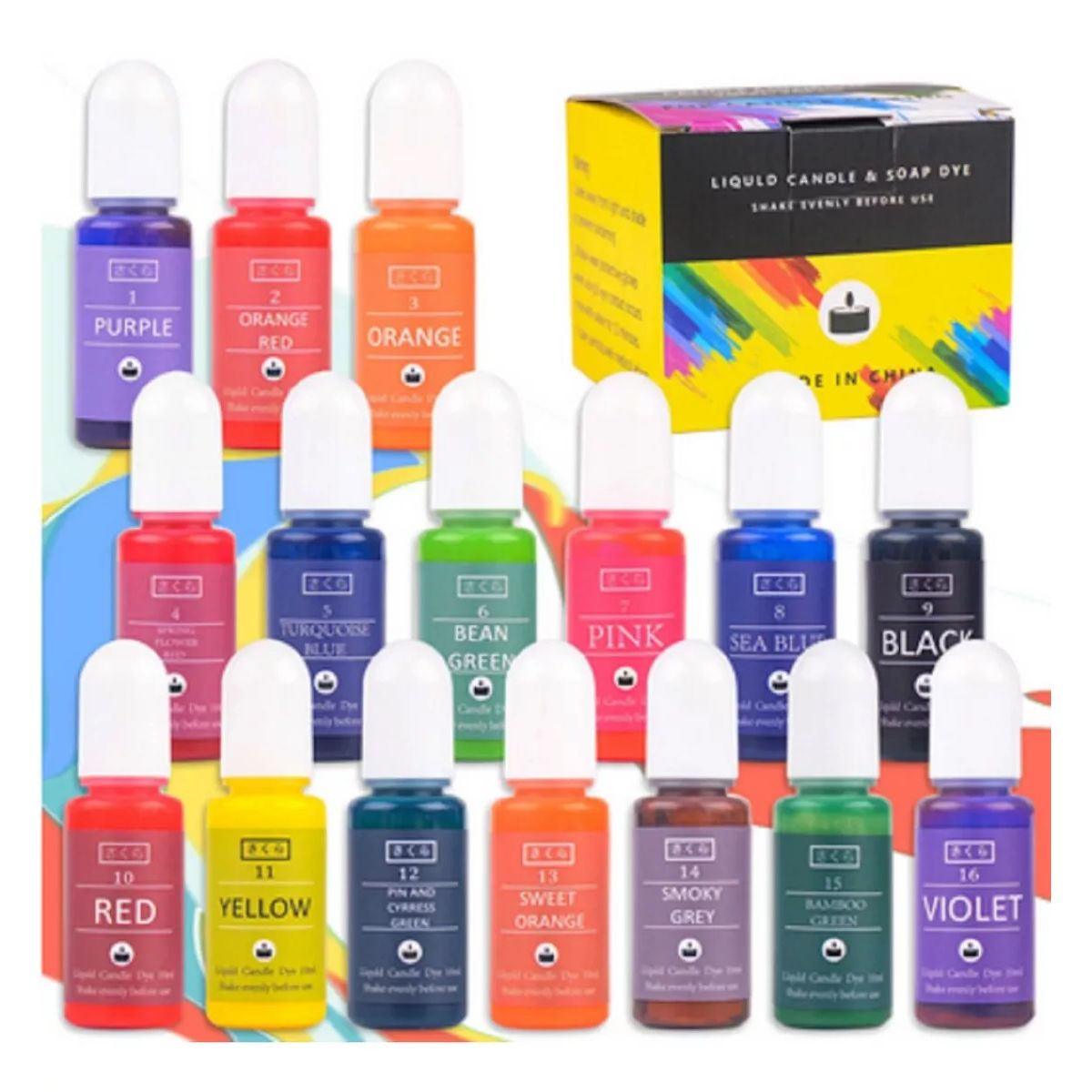 GENERICO - Colorante Para Vela Y Jabón Pigmento 16 Colores