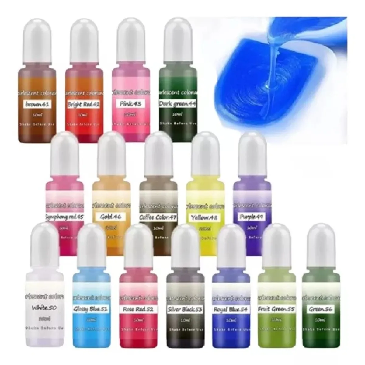 GENERICO - Pigmento Para Resina Uv Metalico Perlado Epóxica 16 Colores