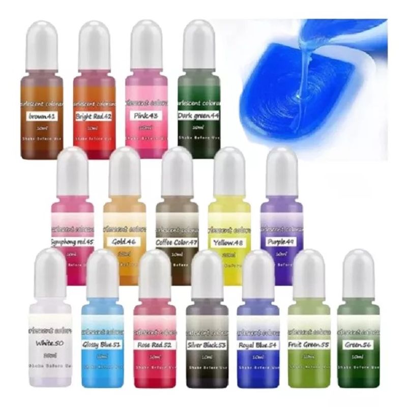 GENERICO - Pigmento Para Resina Uv Metalico Perlado Epóxica 16 Colores