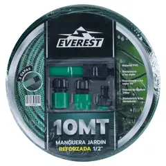 EVEREST - Manguera Jardín Reforzada 1/2 X 10 Mt C/accesorios
