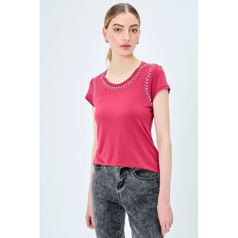 IO - Polera Manga Corta Rojo Mujer Io
