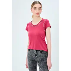 IO - Polera Manga Corta Rojo Mujer