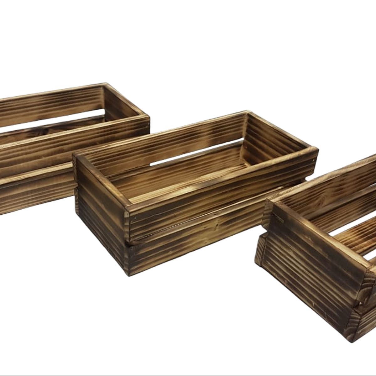 GENERICO - Set 3 Cajas Organizadoras Madera Rustica
