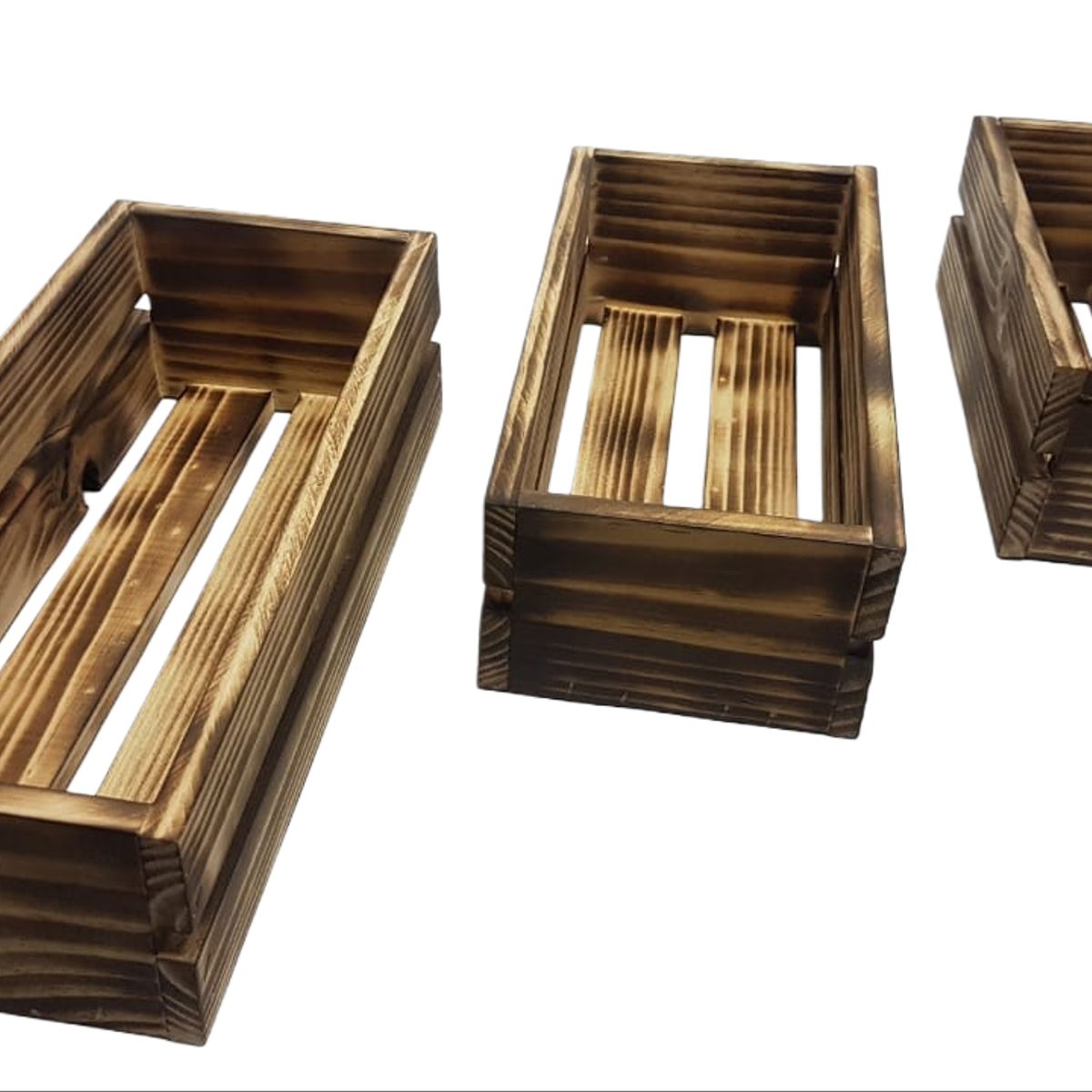 GENERICO - Set 3 Cajas Organizadoras Madera Rustica