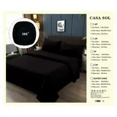COMPRAPO - Juego de Sábanas Súper King Negro Liso Casa Sol