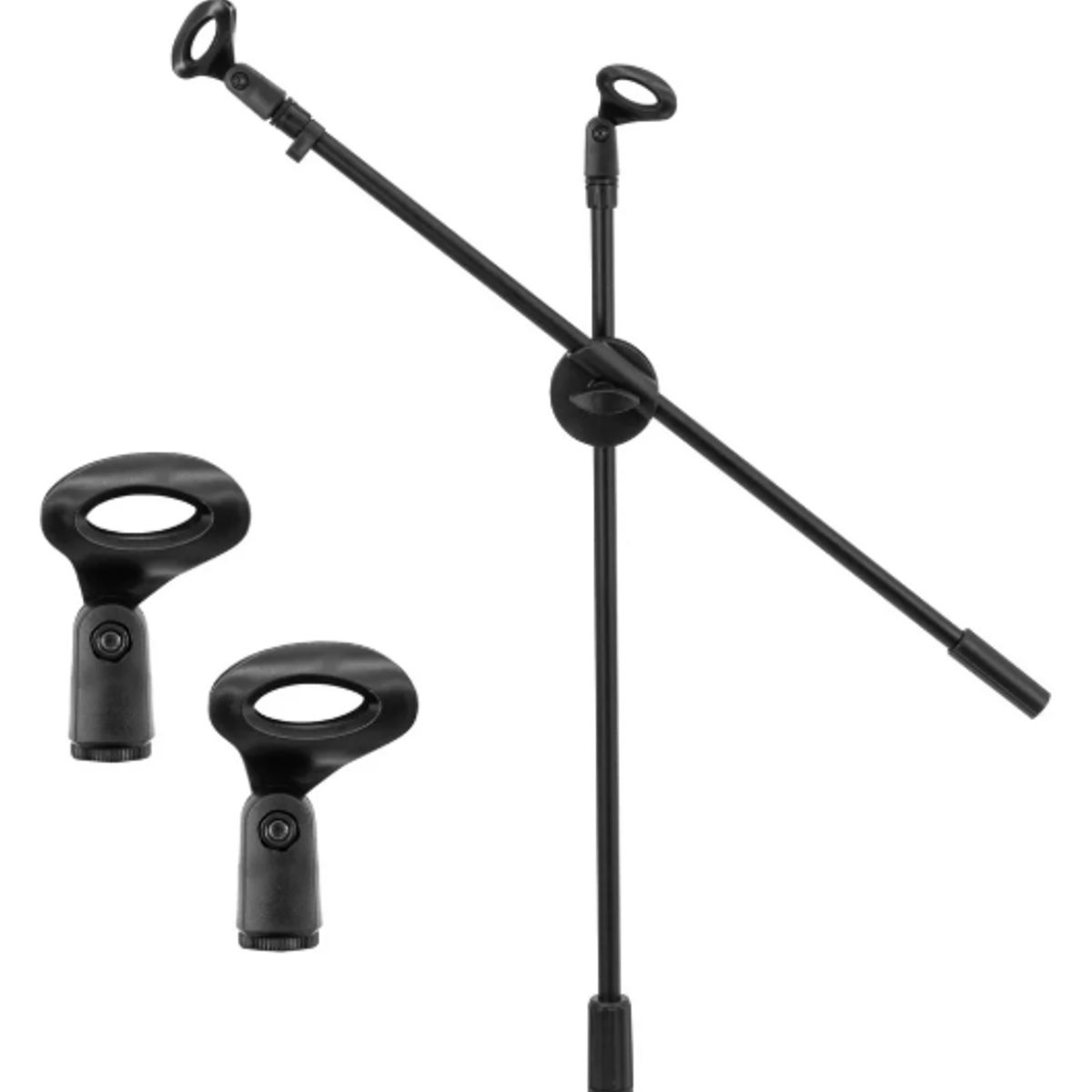 GENERICO - Pedestal Para Microfono Base Doble Boom Atril Profesional