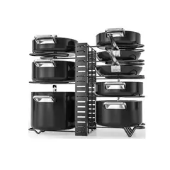 IDEEHOUSE - Organizador Ajustable 8 Niveles Para Ollas Sartenes Y Tapas