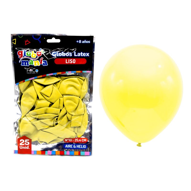 GENERICO - GLOBO 10 AMARILLO X25UNI