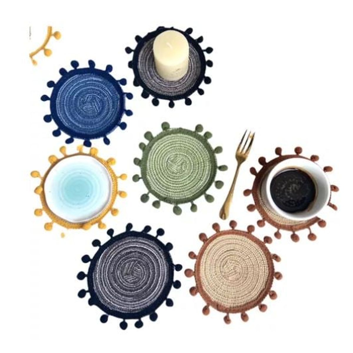 IDEEHOUSE - Set 4 Posavasos Lino Trenzados