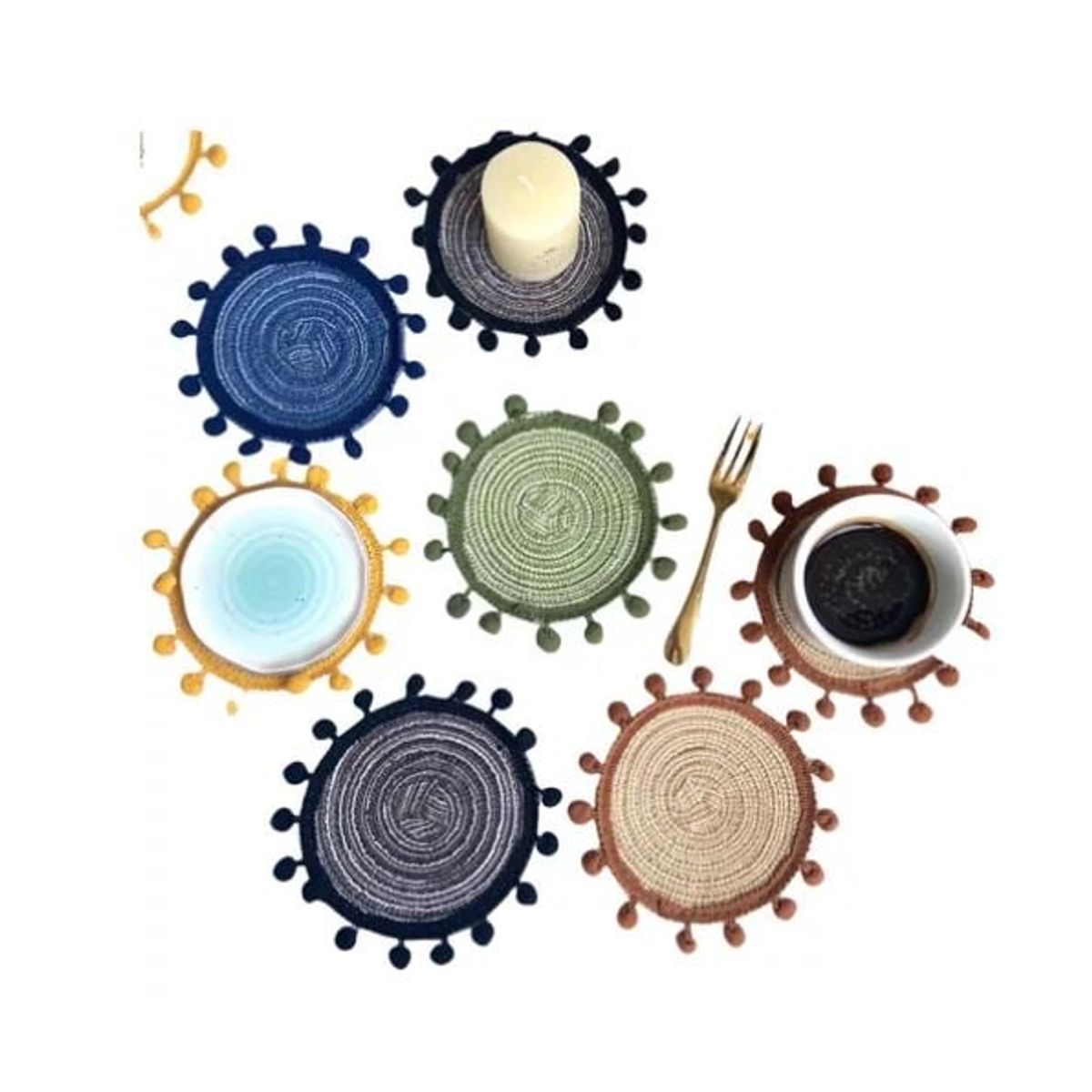 IDEEHOUSE - Set 4 Posavasos Lino Trenzados
