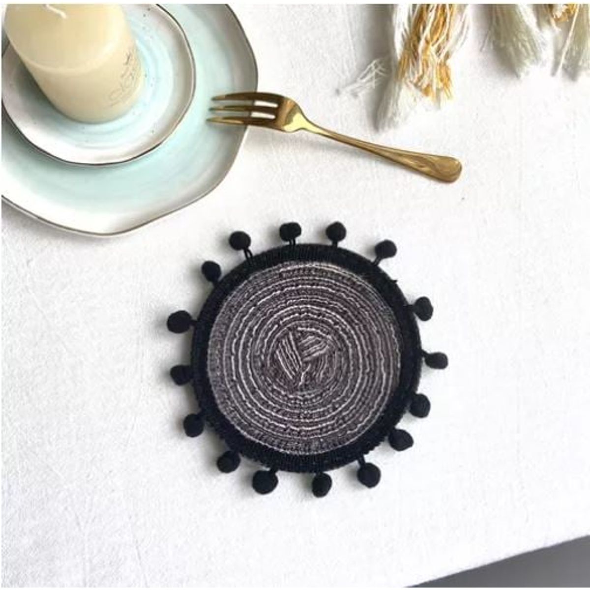 IDEEHOUSE - Set 4 Posavasos Lino Trenzados