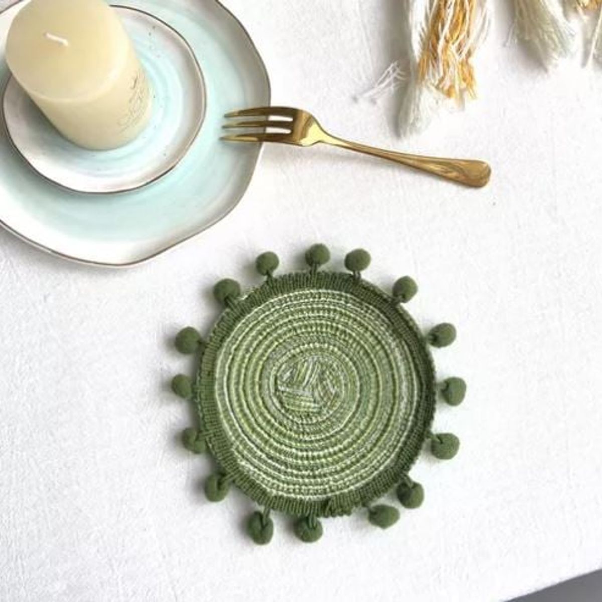 IDEEHOUSE - Set 4 Posavasos Lino Trenzados