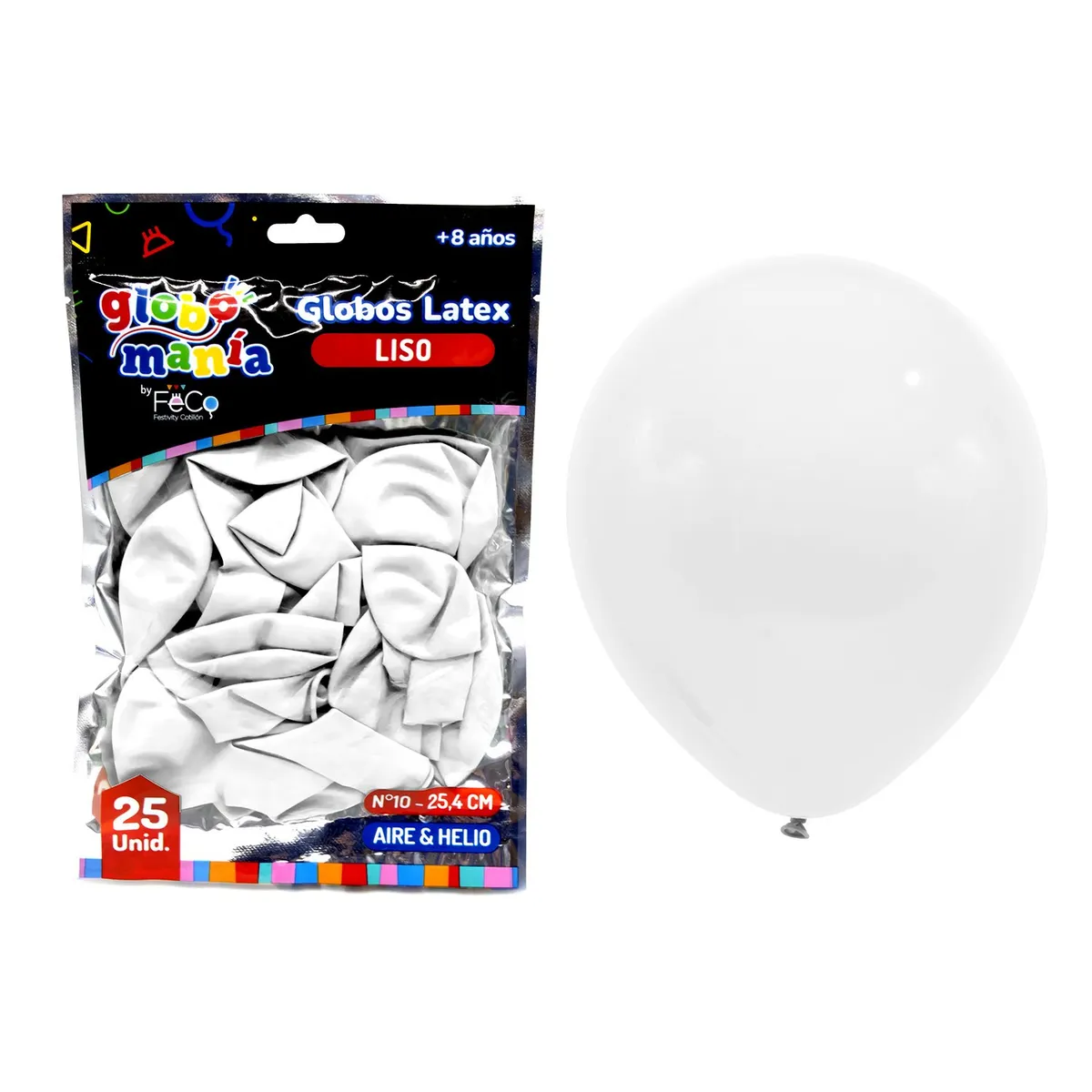 GENERICO - GLOBO 10 BLANCO X25UNI