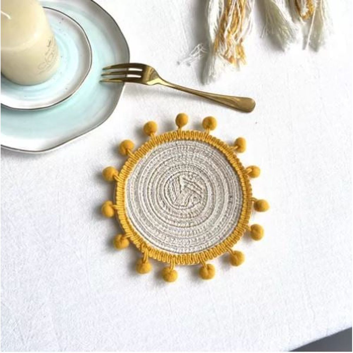 IDEEHOUSE - Set 4 Posavasos Lino Trenzados