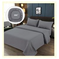 Juego de Sábanas Súper King Gris Liso Casa Sol