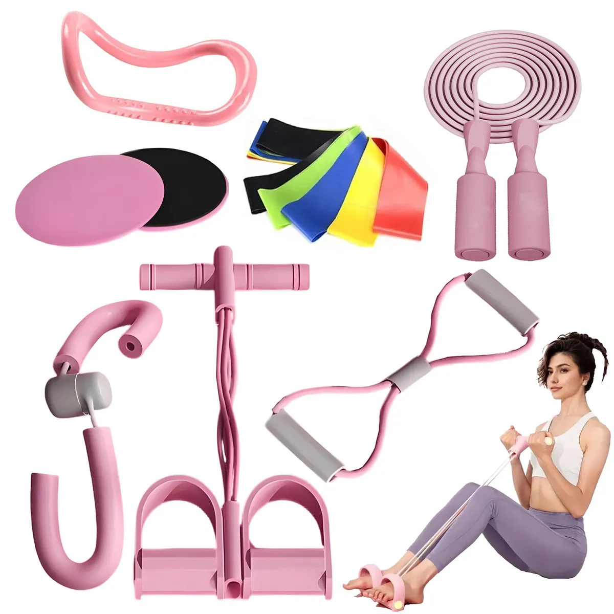 TNAKIEX - Pilates Y Yoga Bandas Elásticas De Resistencia Kit 11 Pzas