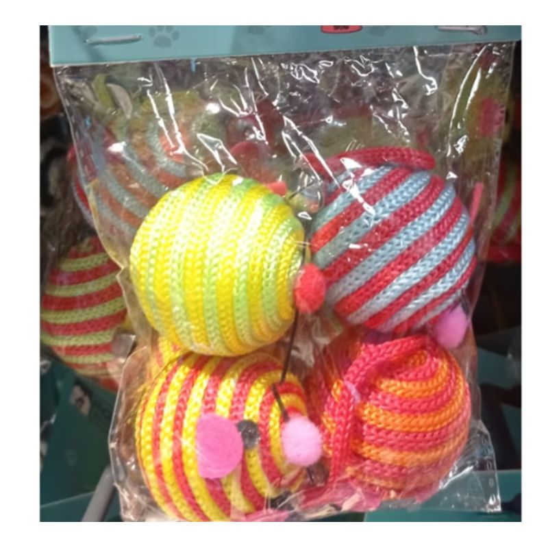 GENERICO - Mini Bolas De Juguete Para Gatos De Hilo Set De 4