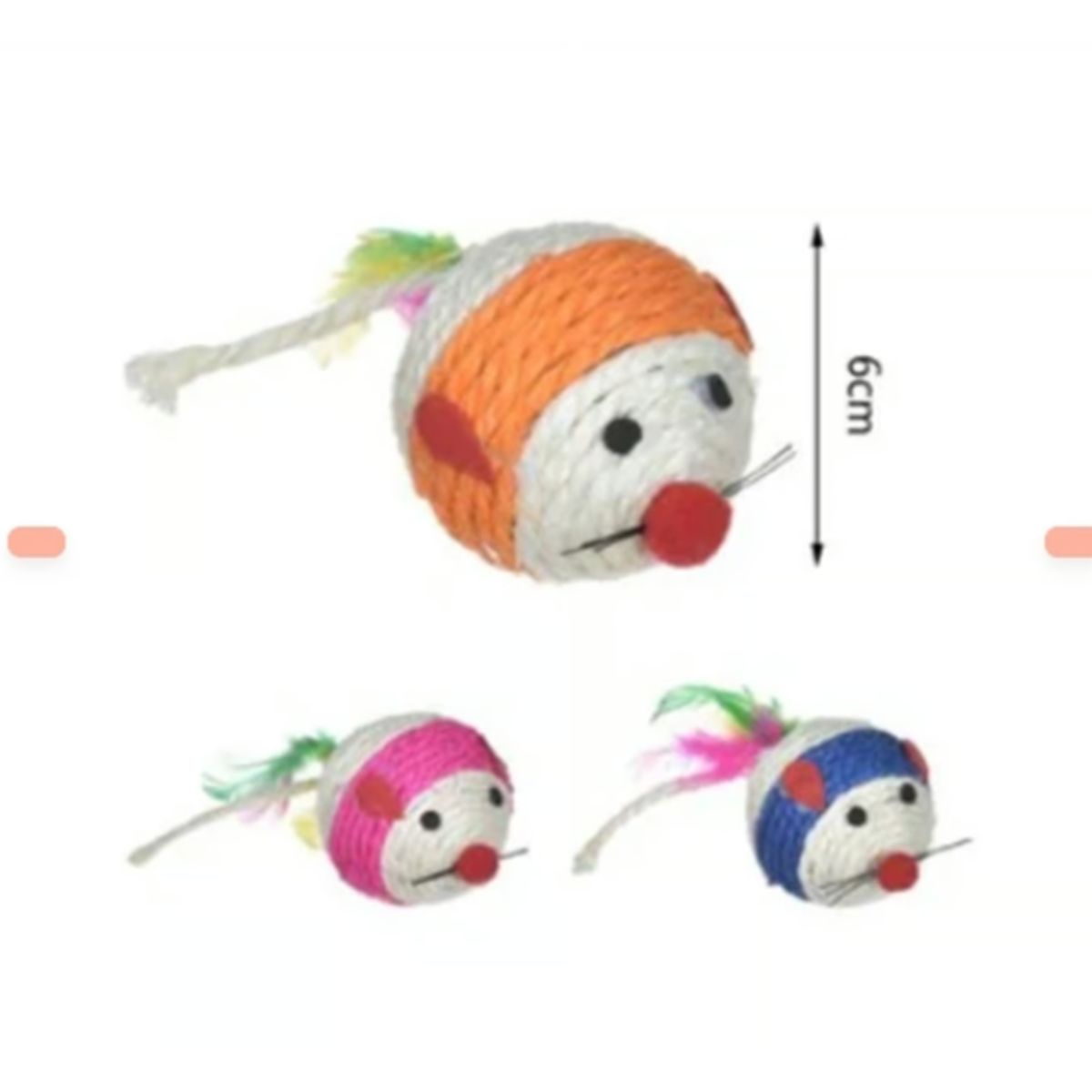 GENERICO - Raton Grande Juguete Para Gatos 6Cm