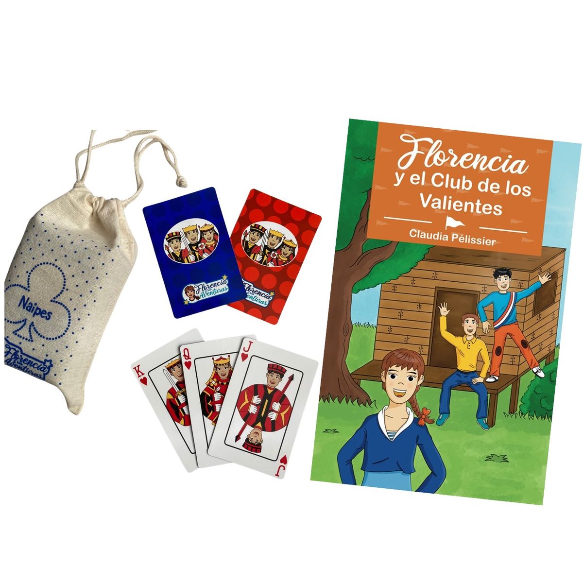 FLORENCIA Y SUS AVENTURAS - Pack Naipes con Libro Florencia y el Club de los Valientes