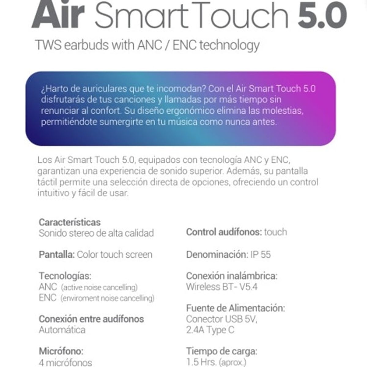 MLAB - Audifonos MLAB Air SmartTouch Blanco Nexstore - 9368