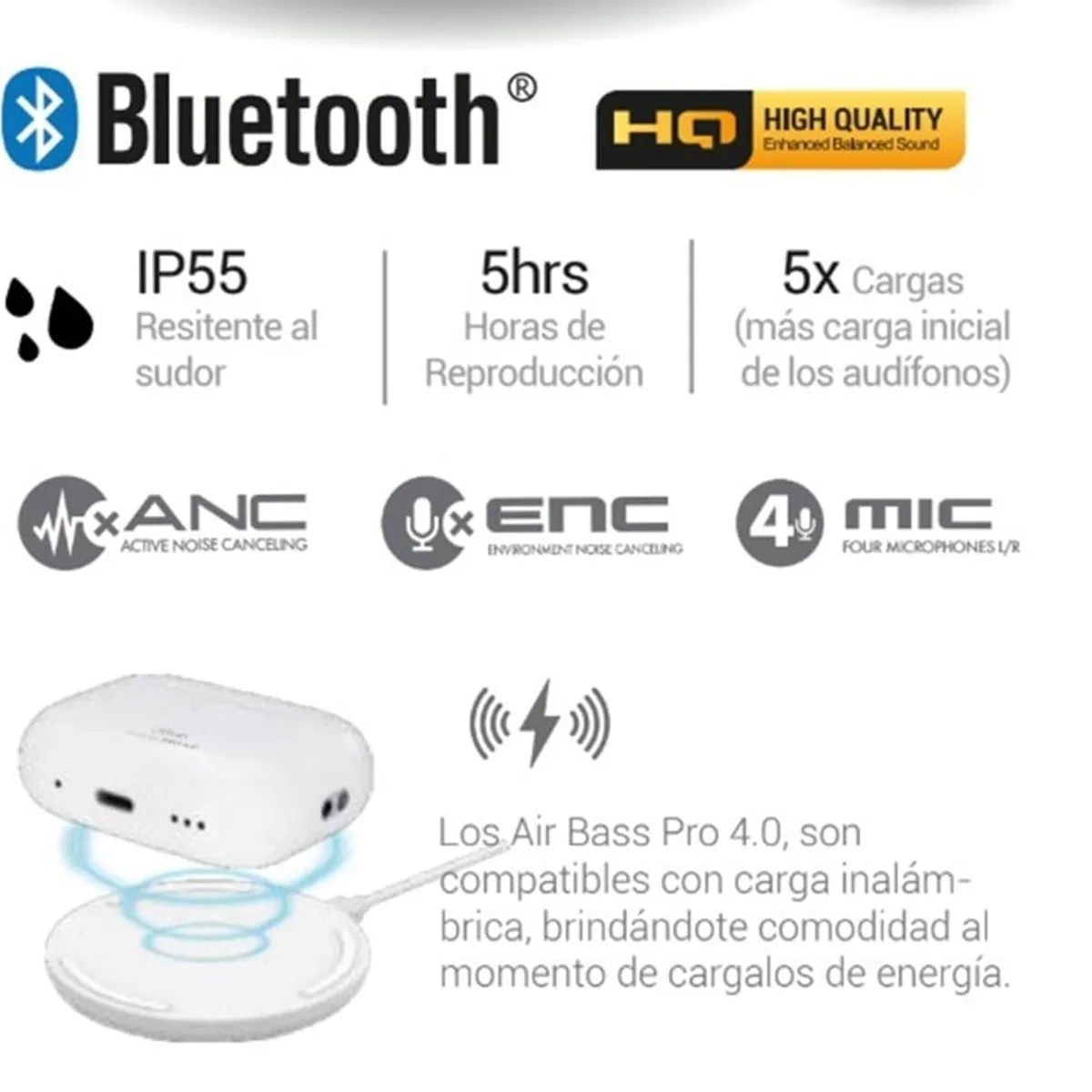MLAB - Audifonos MLAB Air Bass PRO 4.0 Blanco Nexstore - 9367
