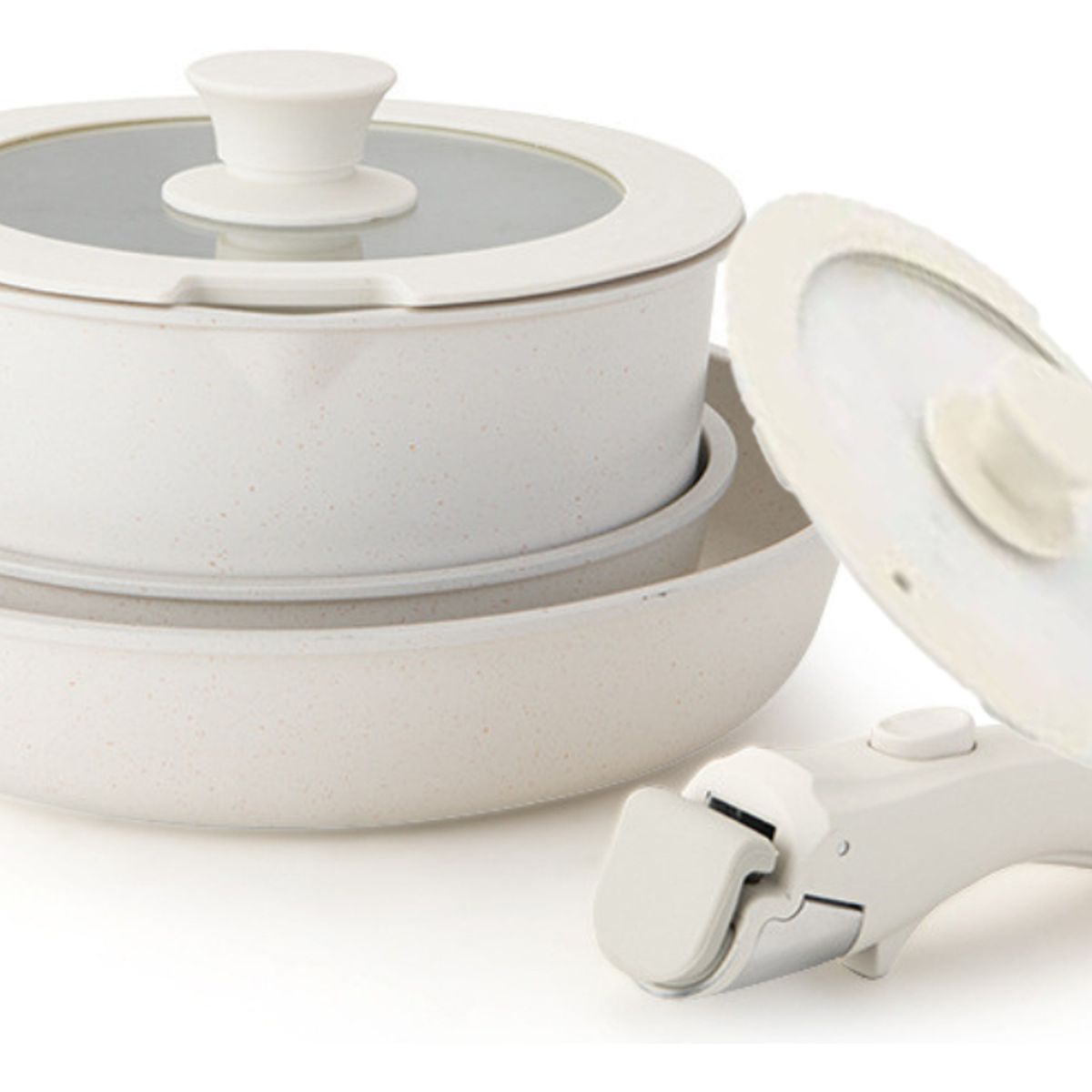 GENERICO - Batería De Cocina Mango Removible 5 Piezaz Antiaderente Olla