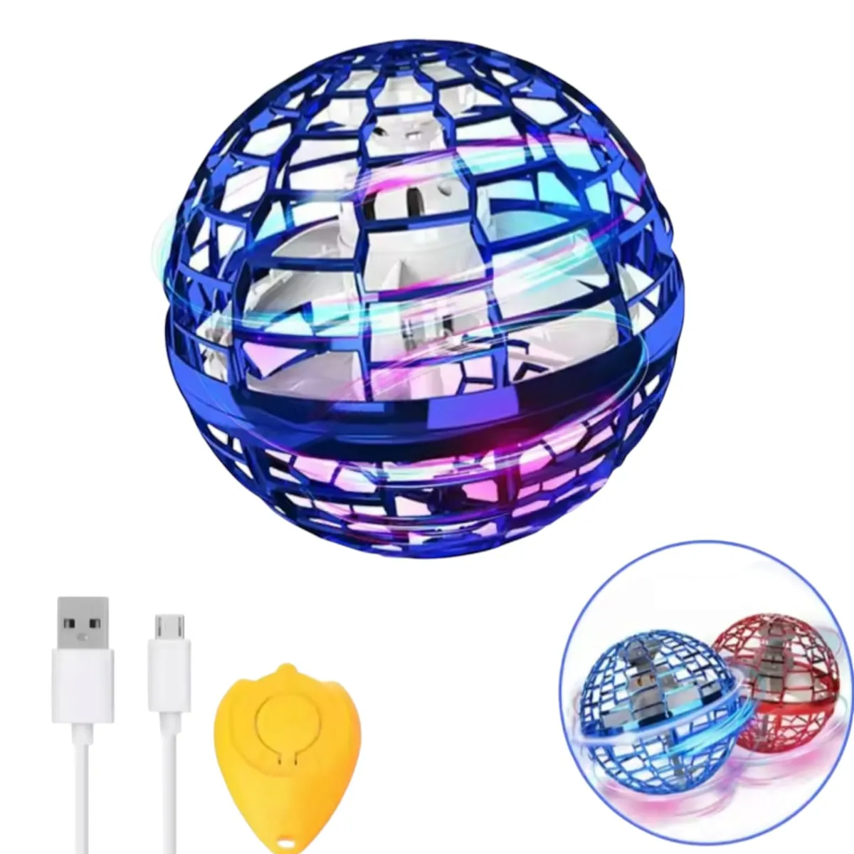 GENERICO - Bola Voladora Luminosa Con Control Remoto Y Luces Led Azul