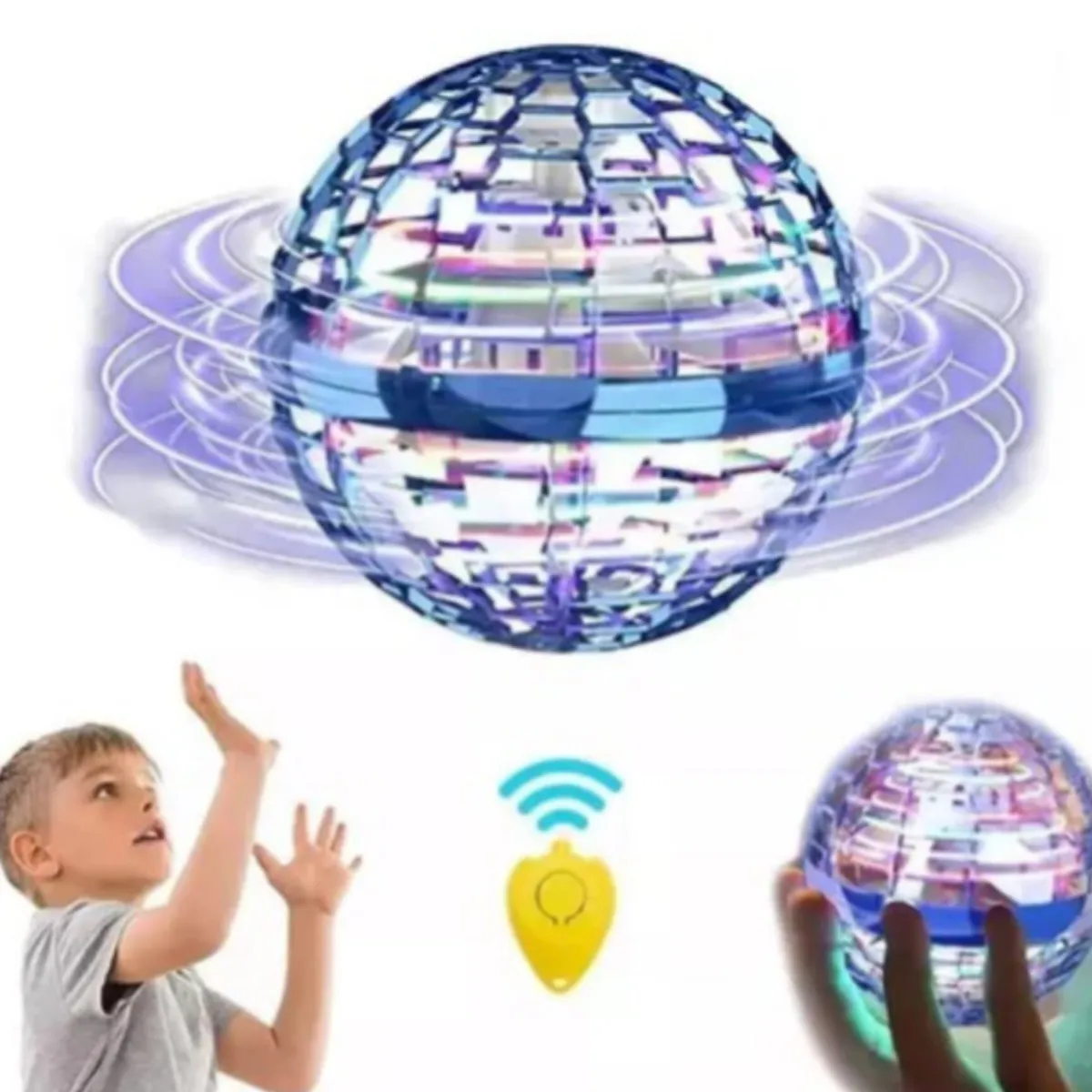 GENERICO - Bola Voladora Luminosa Con Control Remoto Y Luces Led Azul