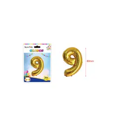 GENERICO - GLOBO NUMERO 9 80 MM 1 PCS