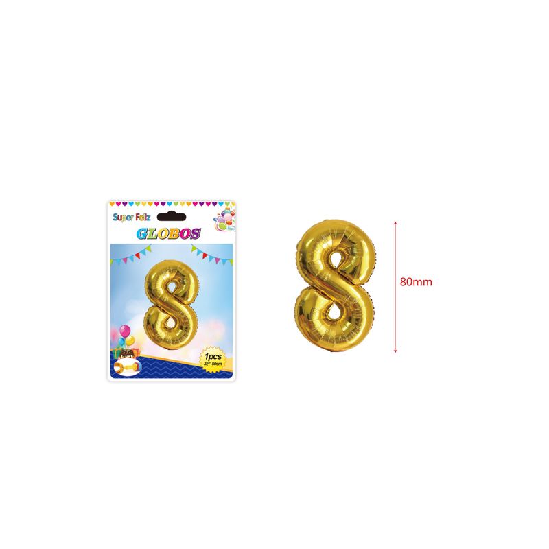 GENERICO - GLOBO NUMERO 8 80 MM 1 PCS