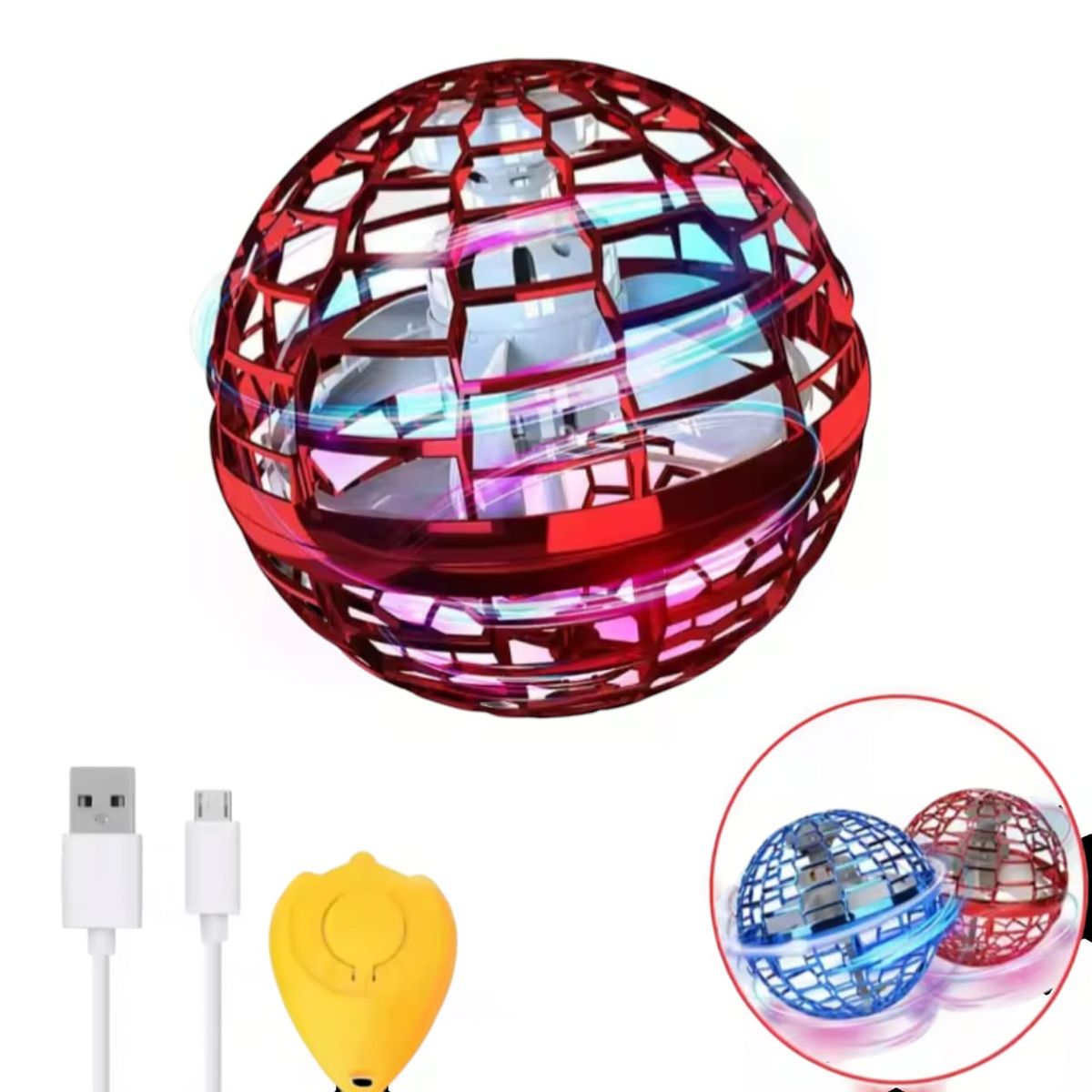 GENERICO - Bola Voladora Luminosa Con Control Remoto Y Luces Led Roja