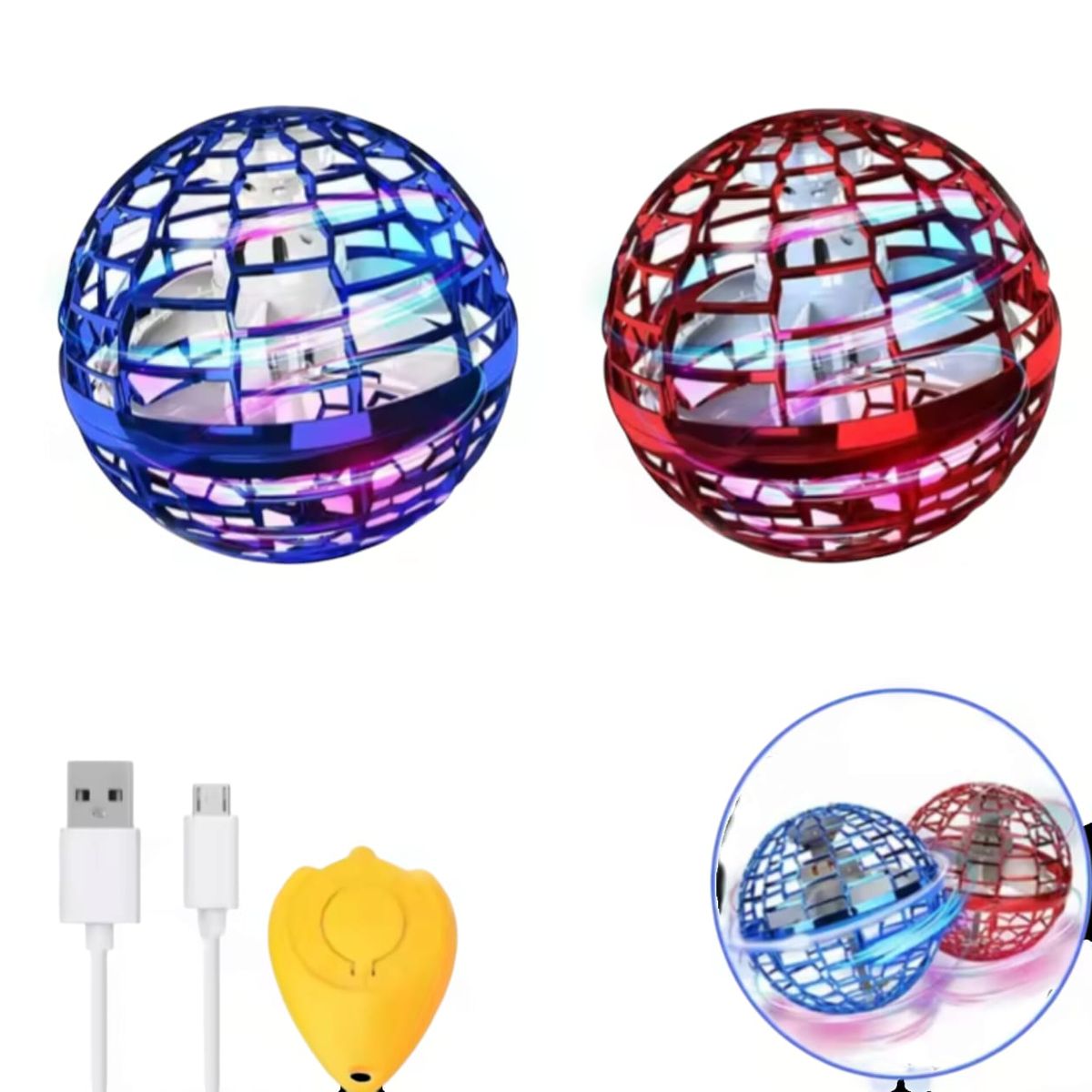 GENERICO - Pack 2 Bolas Mágicas Voladoras Led Juguete Mini Drone