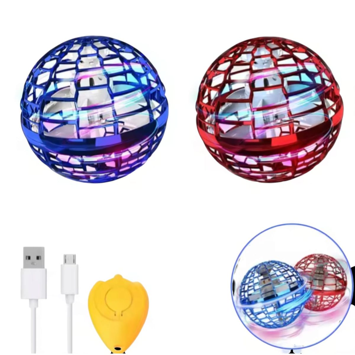 GENERICO - Pack 2 Bolas Mágicas Voladoras Led Juguete Mini Drone