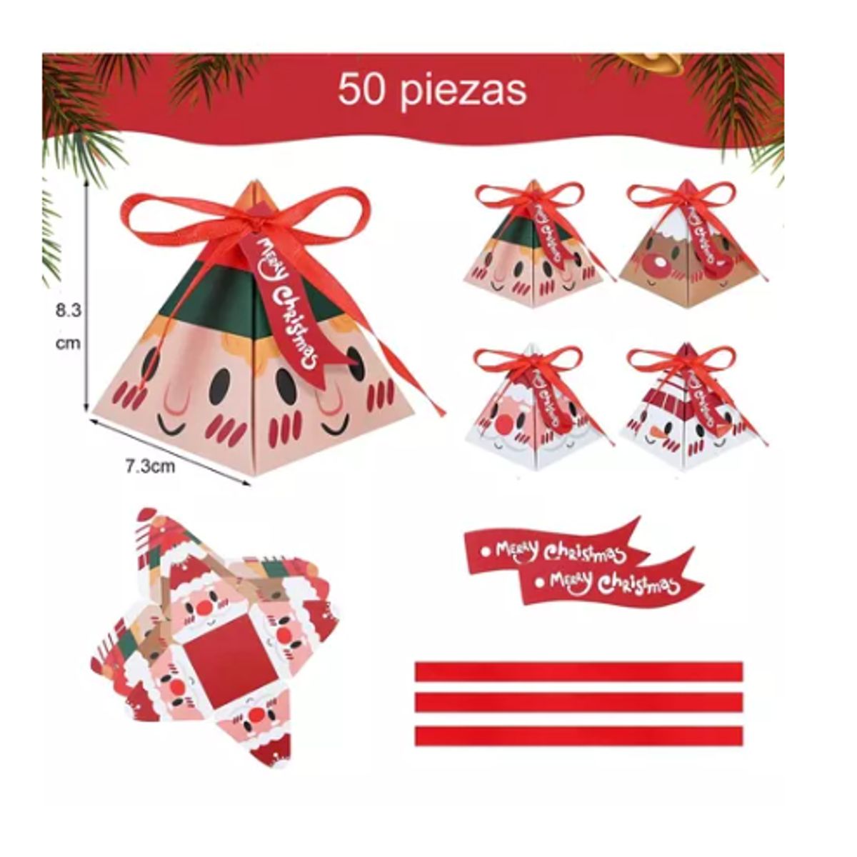 GENERICO - 50 Cajas De Regalo Navidad Galletas Suministros Navideña