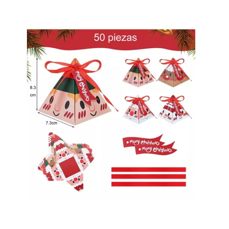 GENERICO - 50 Cajas De Regalo Navidad Galletas Suministros Navideña