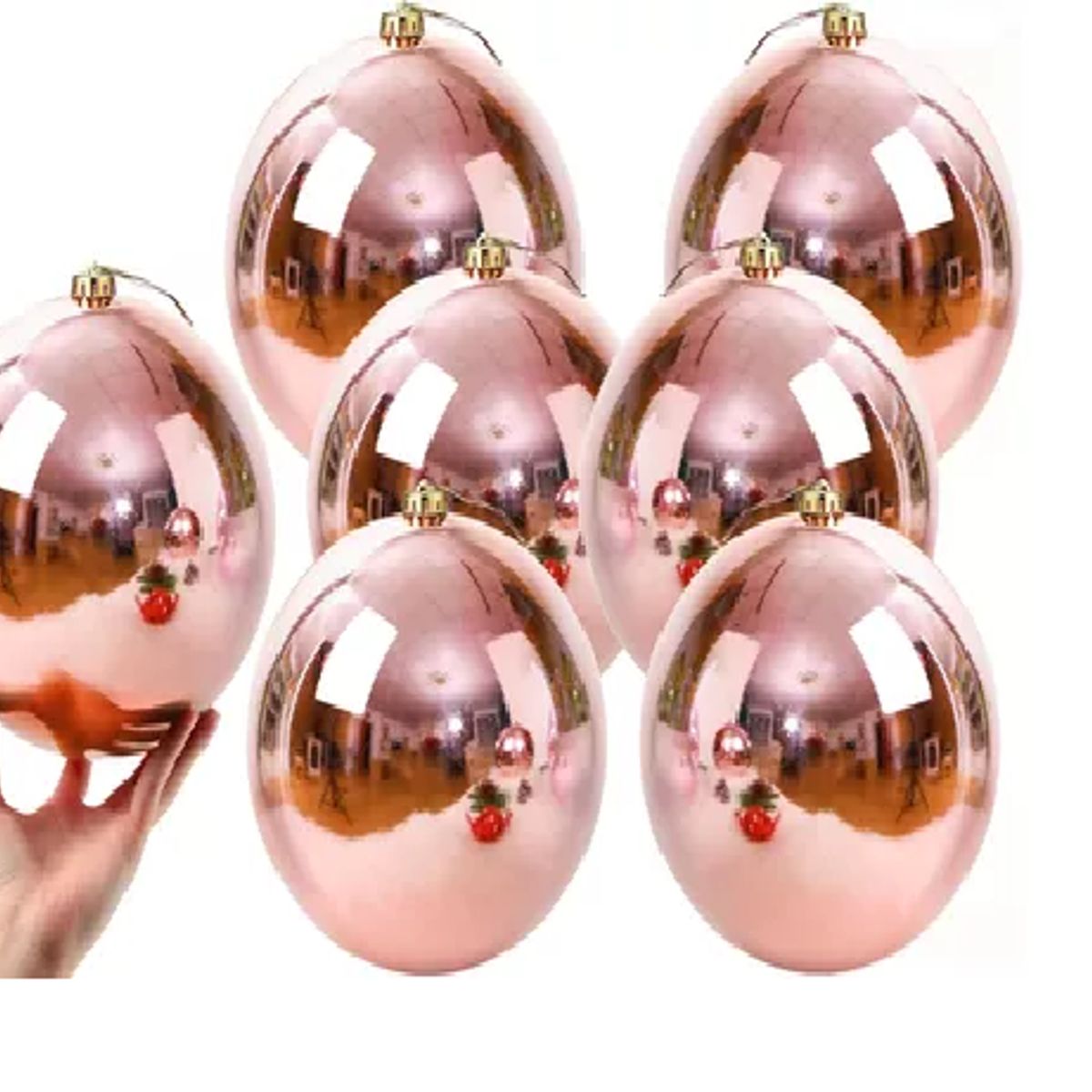 GENERICO - Pack 6 Esferas Navidad Bambalinas 6cm Adornos Para Arbolito
